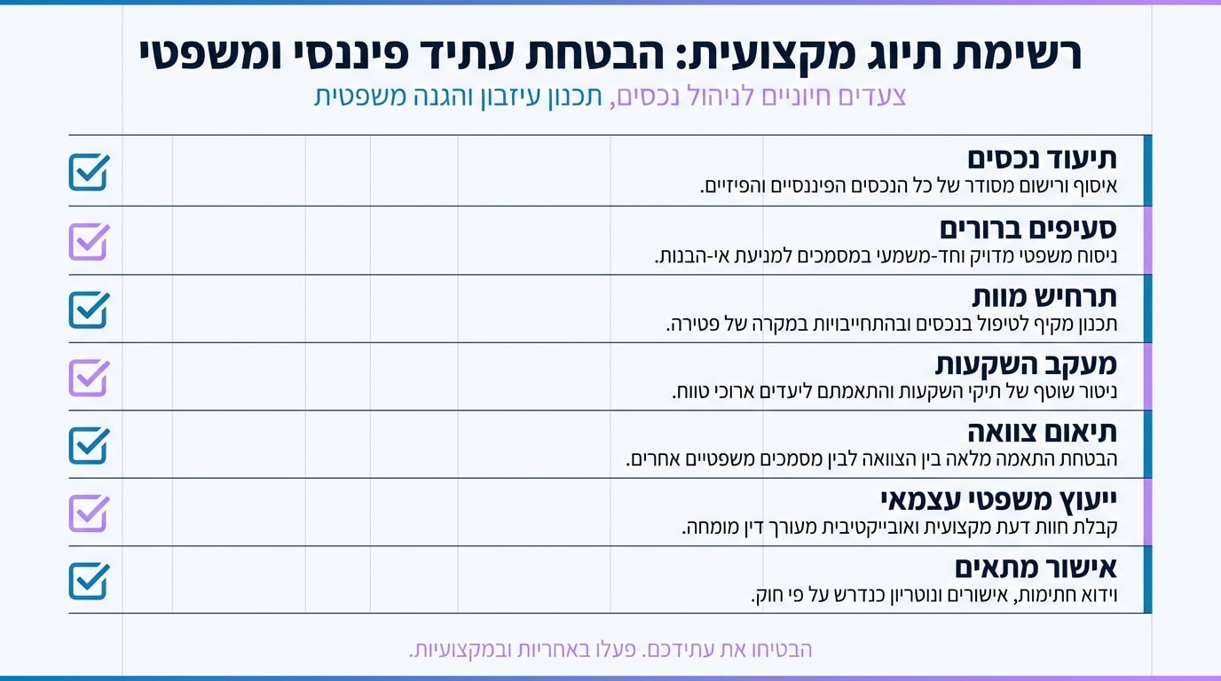 רשימת בדיקות לפני חתימה על הסכם ממון בנישואין שניים